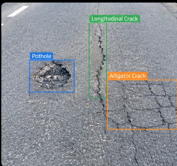 Pavement distress detection examples